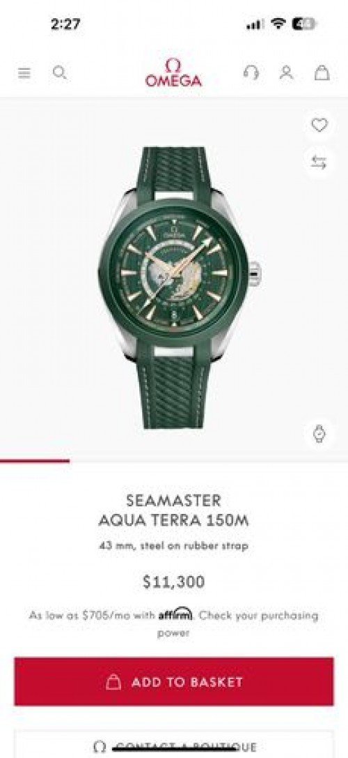 OMEGA SEAMASTER AQUA TERRA GREEN