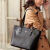 Coach Signature City Tote Bag With OG Box & Dust Bag (Black-919)(BSB)