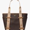 Michael Kors Maeve Monogram-Print Tote Bag With Dust Bag (CoffeeBrown 22314)