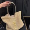 YSL Saint Laurent ICare Raffia Jute Tote Bag With OG Box & Dust Bag (Beige - 992)(BSB)