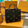 Louis Vuitton LV M46733 On The Go Premium Monogram Empreinte Leather Tote Bag With OG Magnetic Box & Dust Bag (Black - 649)(BSB)