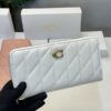 Coach Accordion Pillow Zipper Wallet With OG Box Dust Bag (White-854)(BSB)