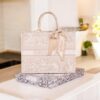 Dior Book Tote Cream Toile De Jouy With OG Box & Dust Bag & Scarf (Cream_Tiger-842)(BSB)