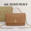 Burberry London SoftLeather Brown Shoulder Bag With OG Box_& Dust_Bag_8396_Brown(LB)