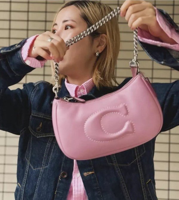 Coach GB Teri Shoulder Bag With Signature Quilting With OG Box & Dust Bag (CA548_Pink)(LB)