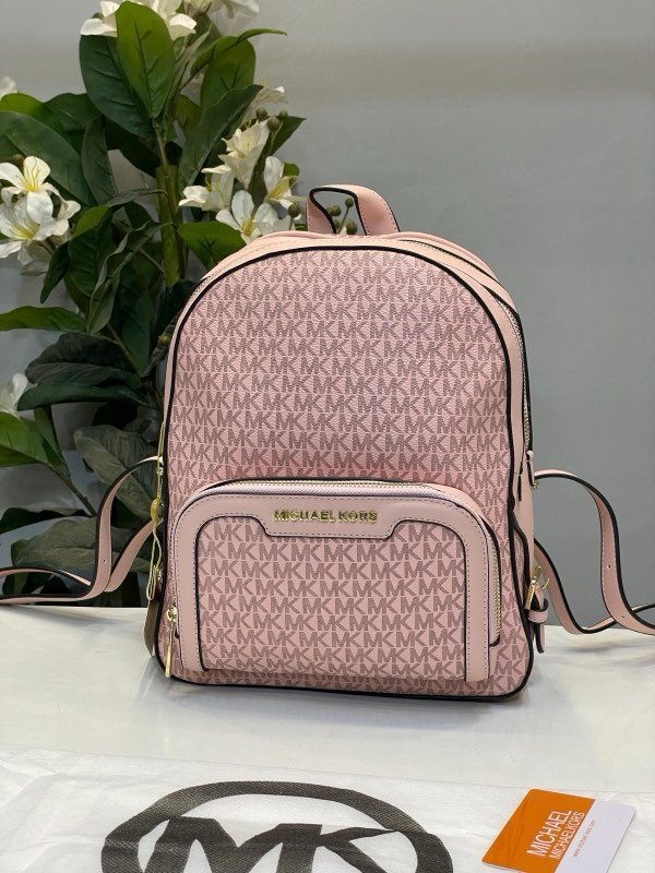 Michael Kors Double Zipper Backpack With Dust Bag (22M07-Pink)(LB)