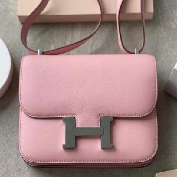 Hermes Constance Slim Epsom Vert With OG Box & Dust Bag (KG-19_Pink)(LB)
