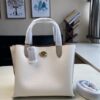 Coach Willow Leather Tote 24 In Colorblock White With Shoulder Strap & Dust Bag 8561(LB)