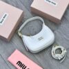 Miu Miu Leather Hobo armpit Bag With OG Box & Dust Bag (359 White)(LB)