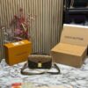 LOUIS VUITTON IMPORTED POCHETTE HANDBAG WITH OG DOUBLE BOX PREMIUM QUALITY (COFFEE BROWN)(MT)