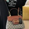 GUCCI HORSEBIT 1955 MEDIUM TOP HANDLE BAG with magnet box 395(BR)