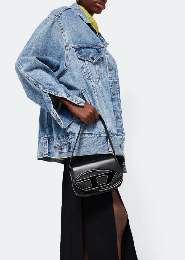 Diesel 1DR Shoulder Bag With OG Box & Dust Bag & Extra Shoulder Strap (Black) (BSB)