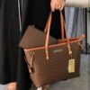 Michael kors tote bag with pouch with dust bag(19016-coffe-brown)