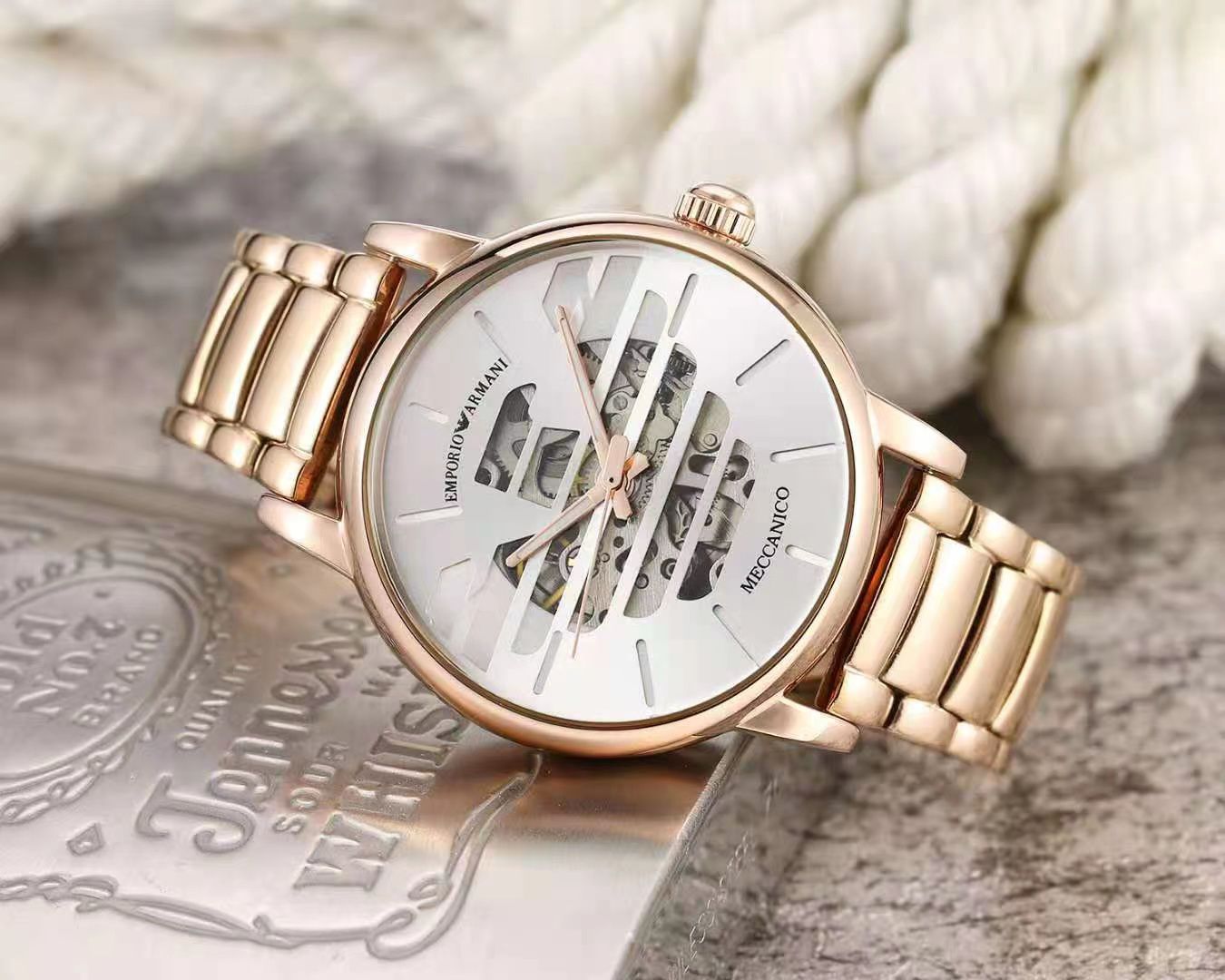 EMP ARMN MECCANICO [WHITE / ROSE GOLD] 1809025