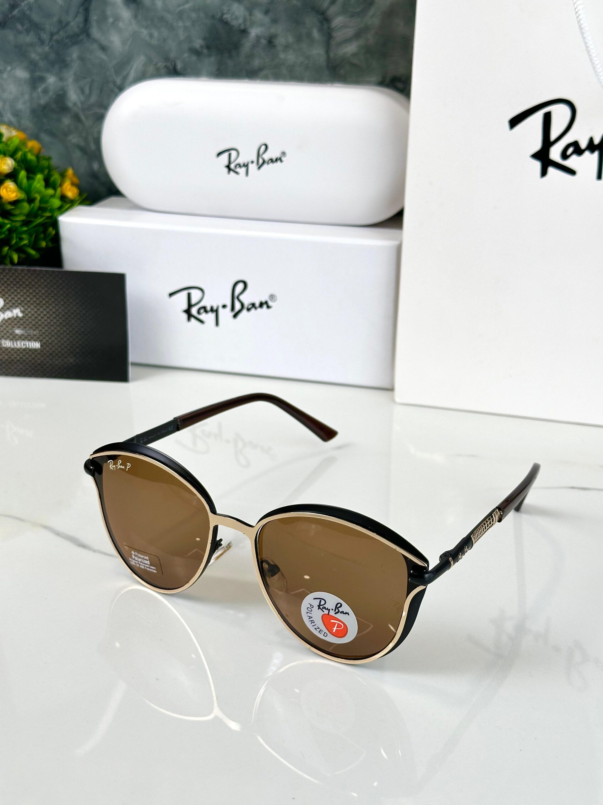 RB SUNGLASSES [BROWN / GOLDEN / BLACK] 3010025