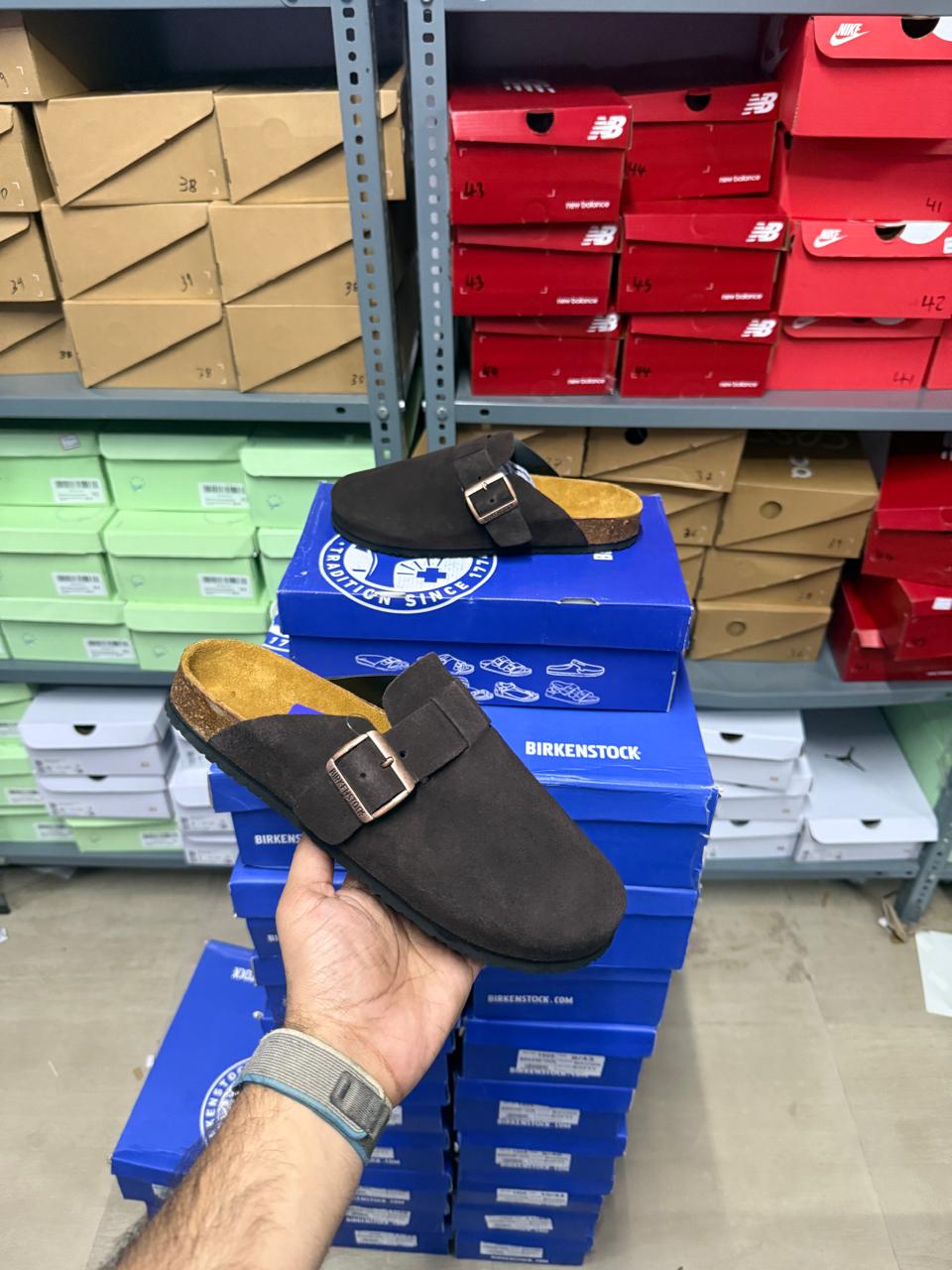 BRKNSK ARIZON LEATHER CLOG [DARK BROWN / TAN] 1510025