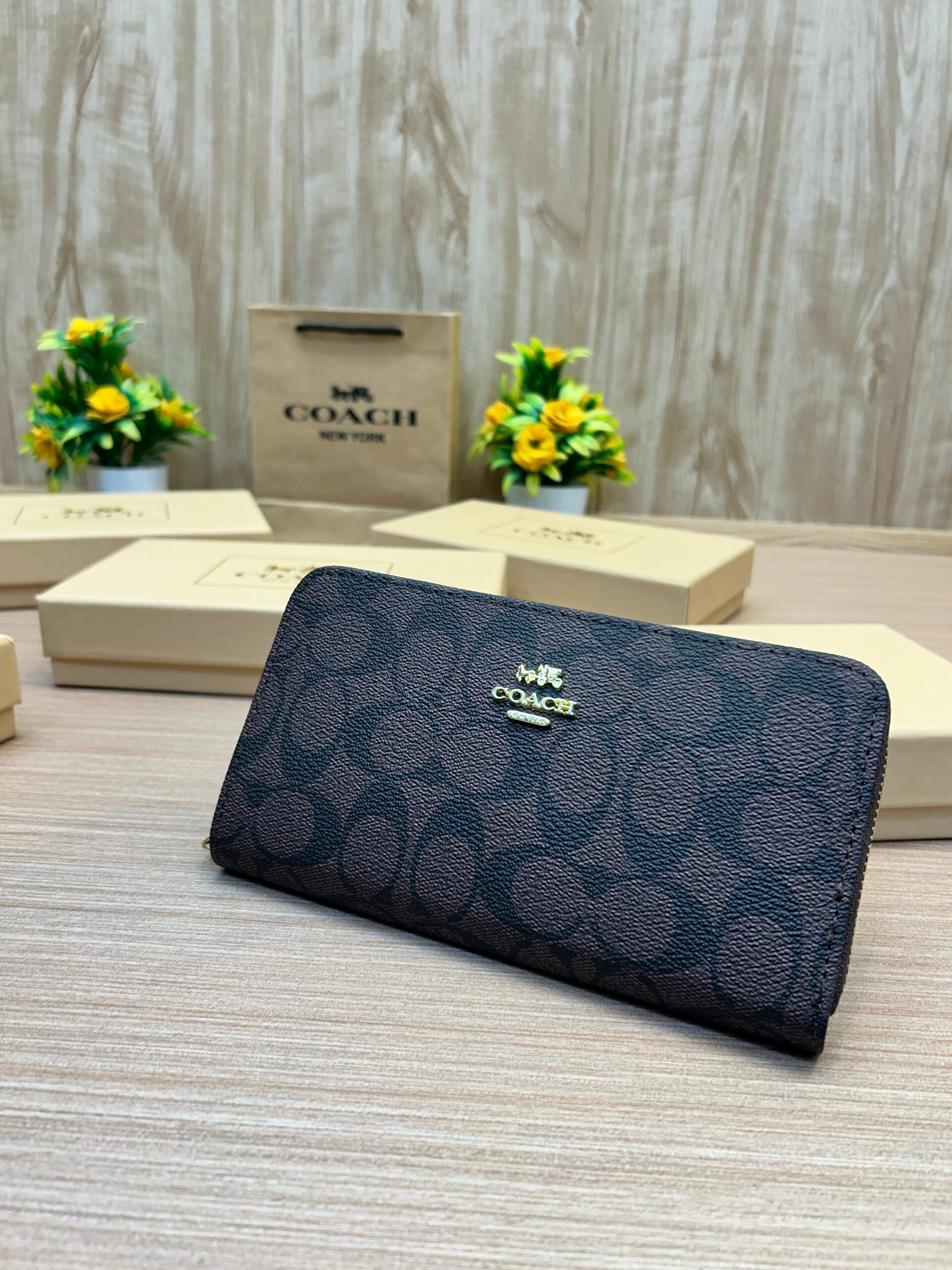 CO_CH PREMIUM MONOGRAM WALLET [BROWN / BLACK] 0511025