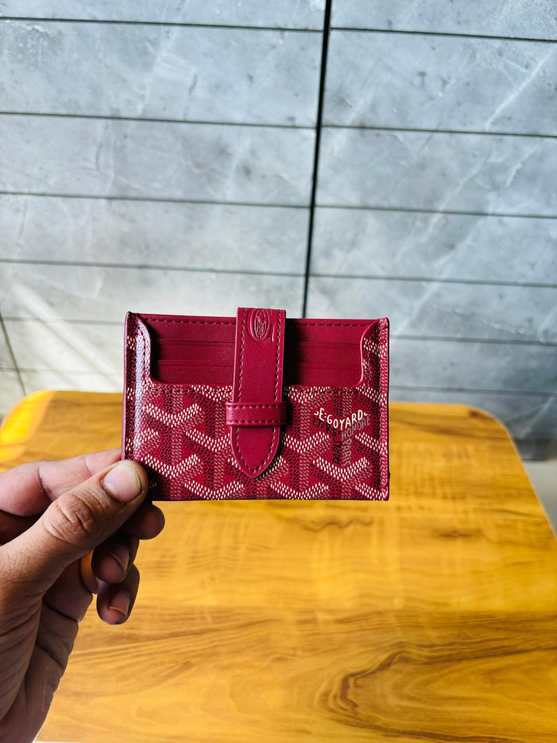 28 GOYRD PREMIUM QUALITY CARD HOLDER WALLET WITH BOX [CHERRY RED] 1311025