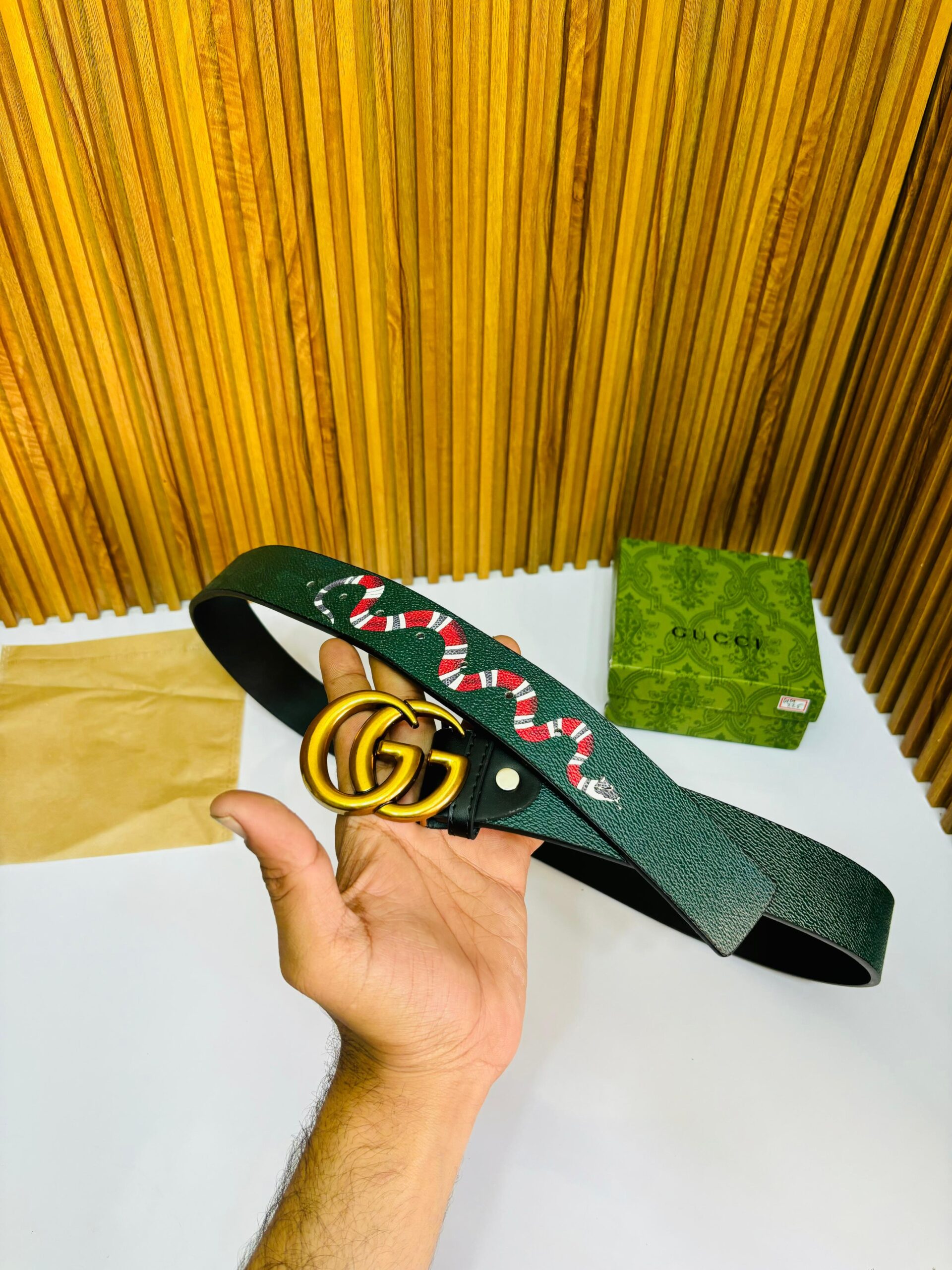 GC SNACK PREMIUM QUALITY BELT [DARK GREEN / GOLDEN] 1311025