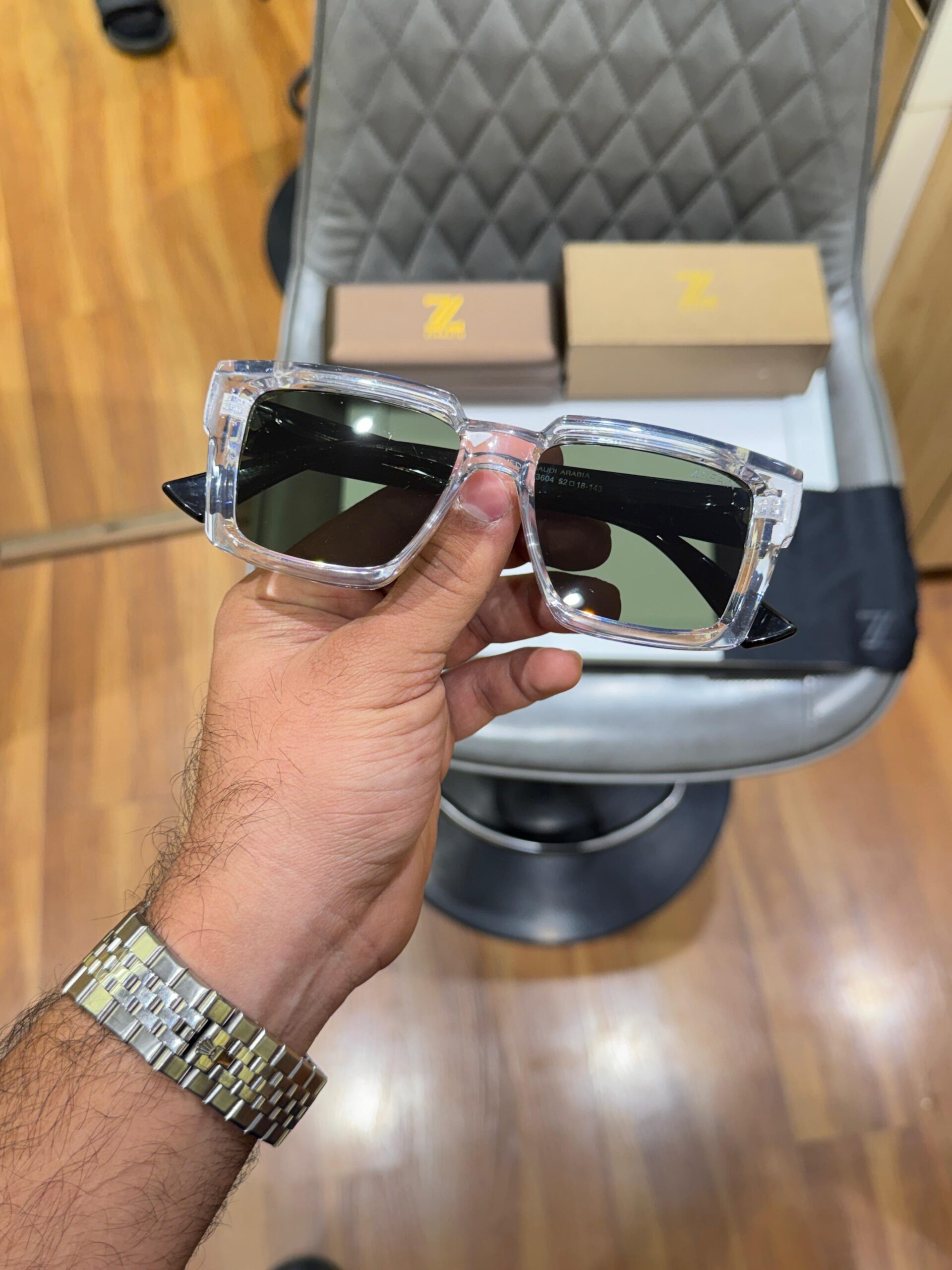 ZKRN 3604 SUNGLASSES [WHITE TENSPARENT / BLACK] 3012025