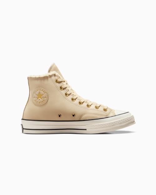 CNVRS CHUCK 7O LEATHER & FUR SHERPA MISO GLAZE [BEIGE / WHITE / BLACK] 2712025