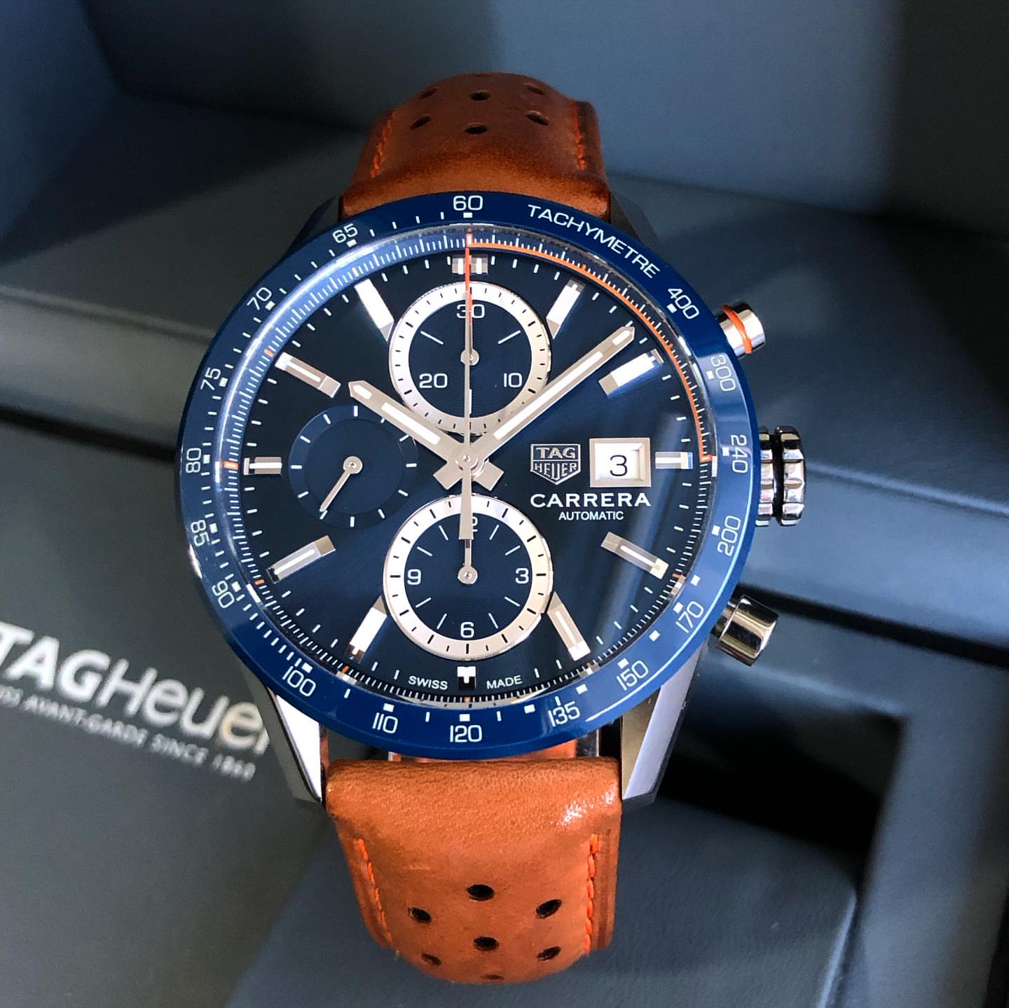 TG HR CARRERA AUTOMATIC [BLUE / SILVER / BROWN] 0901026