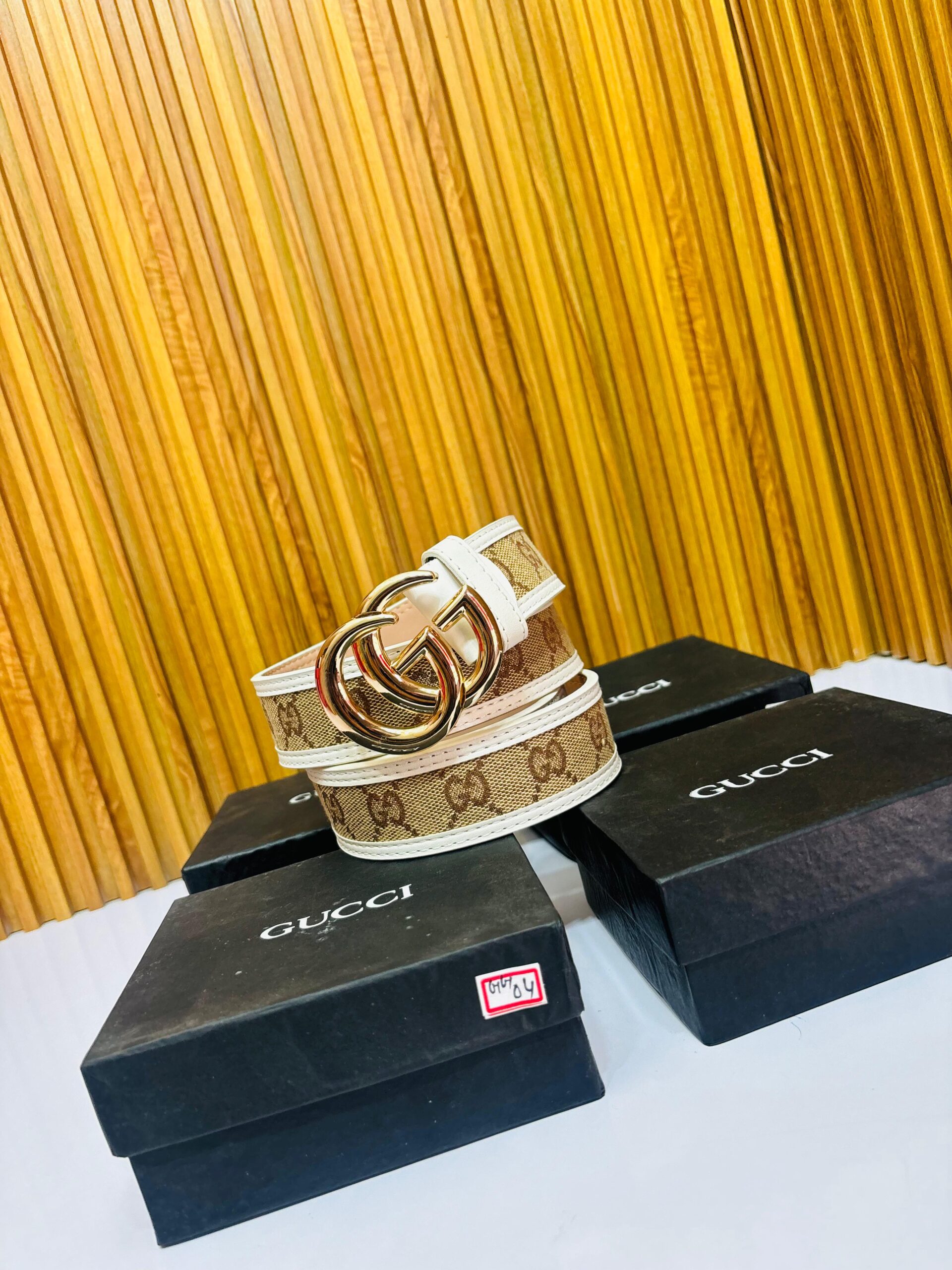 GC PREMIUM QUALITY BELT [WHITE / BROWN / GOLDEN] 2201026