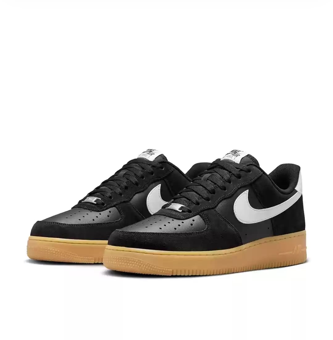 NK AIR FORCE 1 LOW 07 BLACK SUEDE GUM [BLACK / WHITE] 1702026