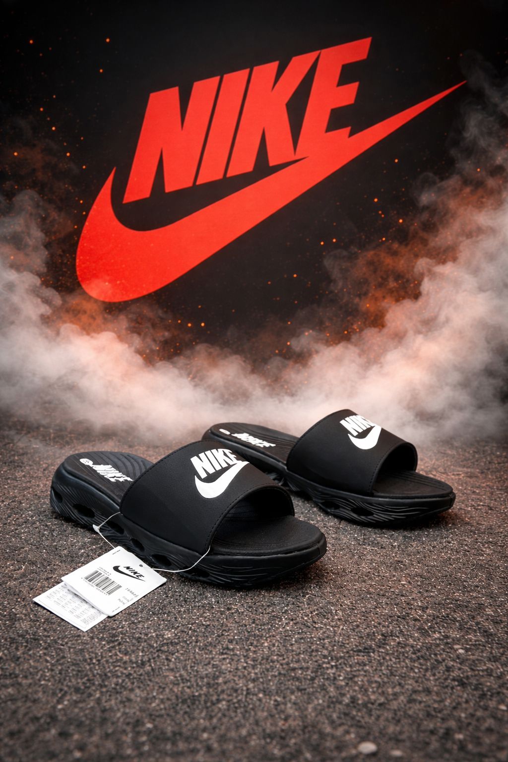 NK COMFORTRIDE CLASSIC SLIDES [BLACK / WHITE] 2302026