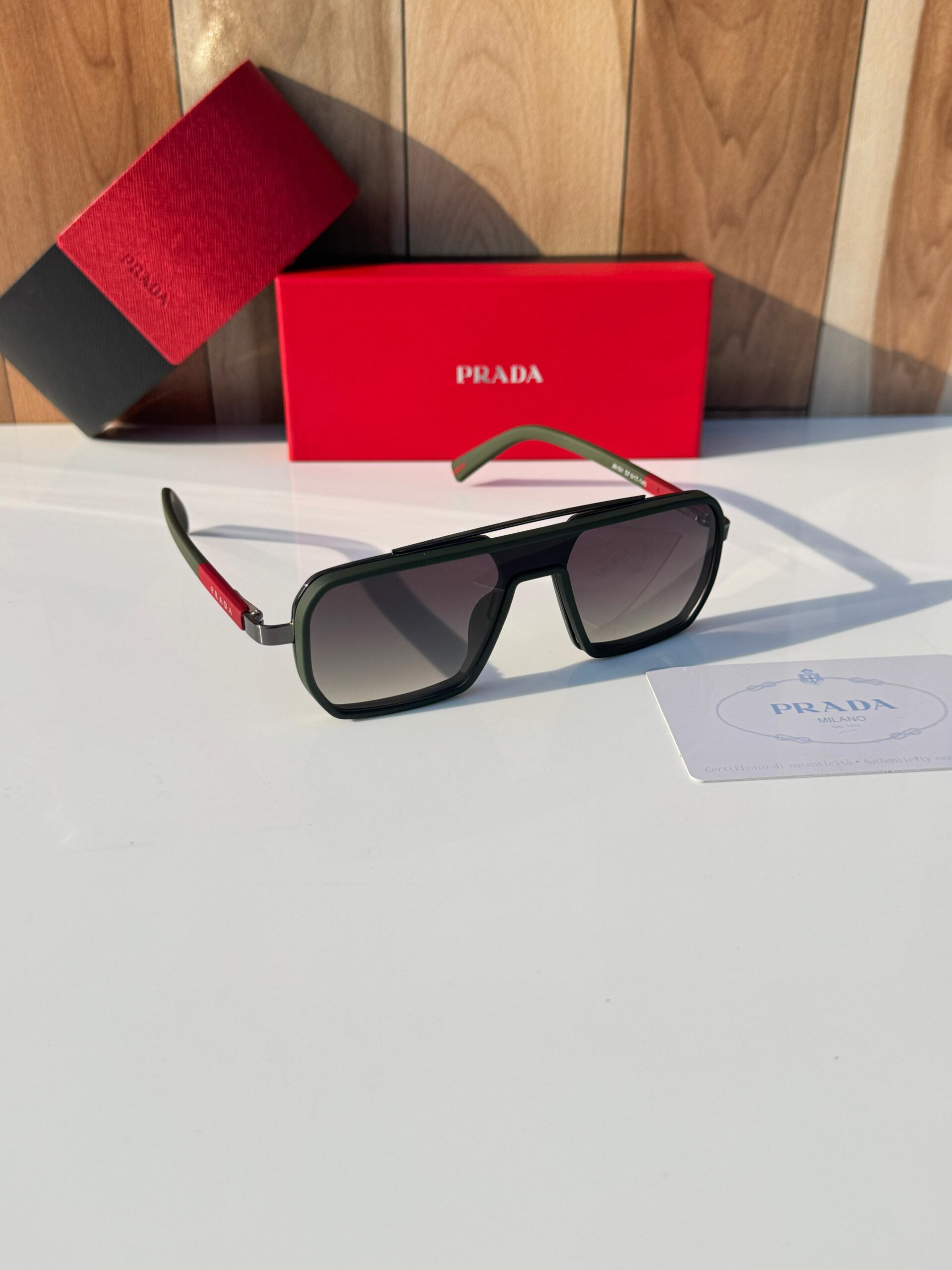PRD 8151 SUNGLASSES [OLIVE GREEN / SILVER / RED] 0603026