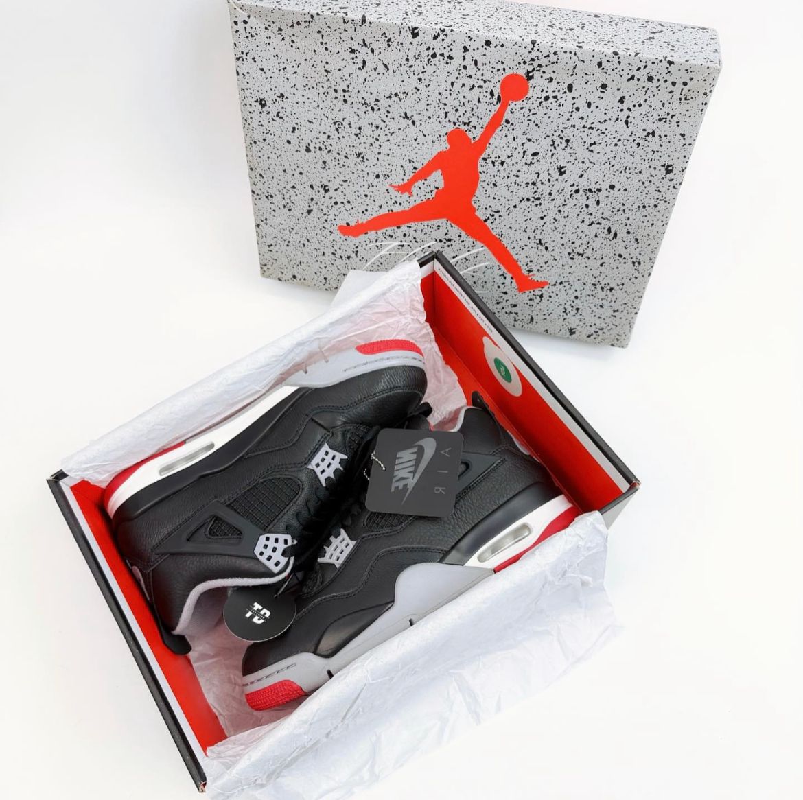 NK AIR JORDA_N RETRO 4 BRED REIMAGINED [BLACK / WHITE / RED] 2303026