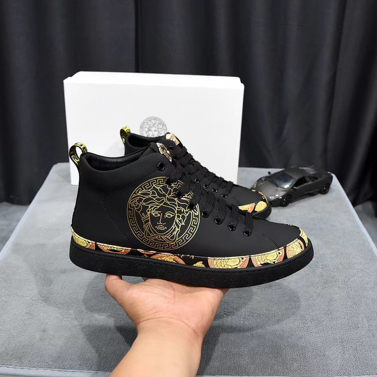 VERSACE DESIGNER BLACK GOLD LONG PREMIUM SNEAKER