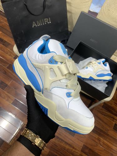 AMIR_I LOGO BLUE PREMIUM LEATHER SNEAKER
