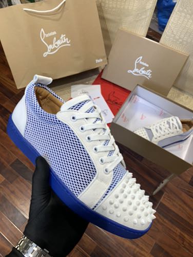 CHRISTIAN LOUBOTIN WHITE BLUE PREMIUM SNEAKER