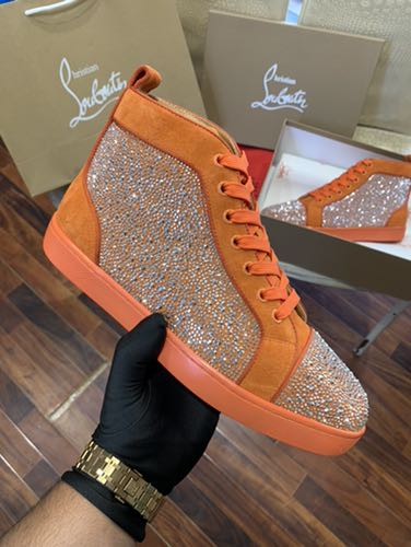 CHRISTIAN LOUBOTIN DIOMAND ORANGE PREMIUM SNEAKER