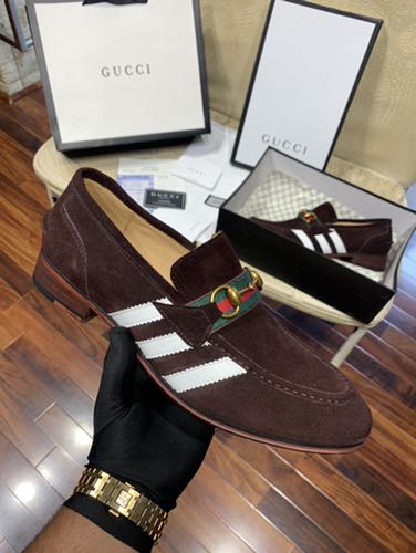 ADIDA_S x GUCCI DARK BROWN Moccasin Premium Loafer