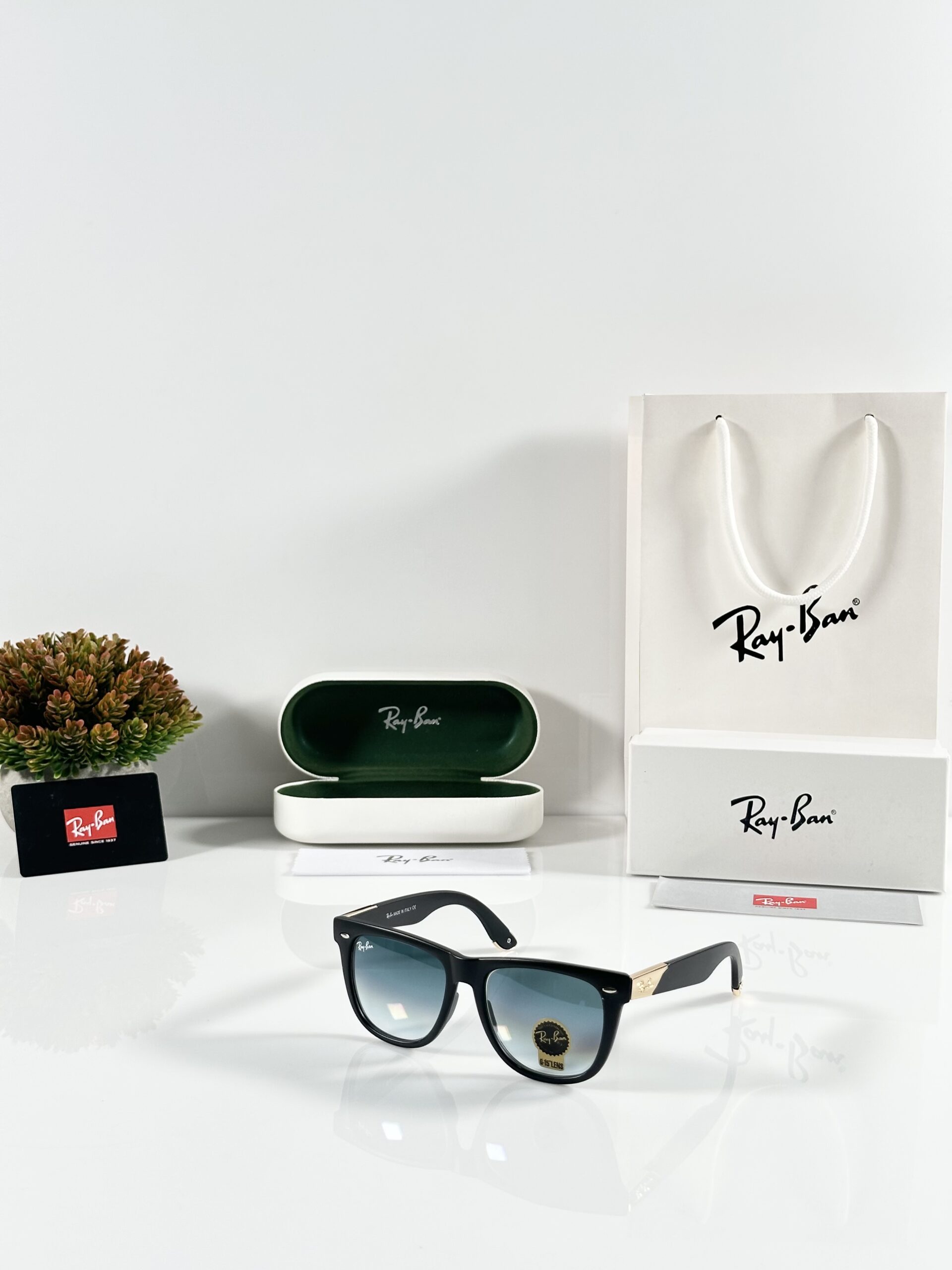 Rayban 2140 Gold Black Blue (GLASS)