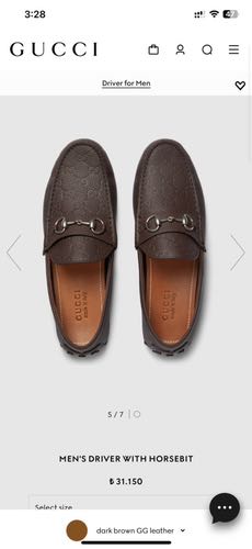 GUCC_I DRIVER HORSE BIT DARK BROWN PREMIUM LEATHER LOAFER