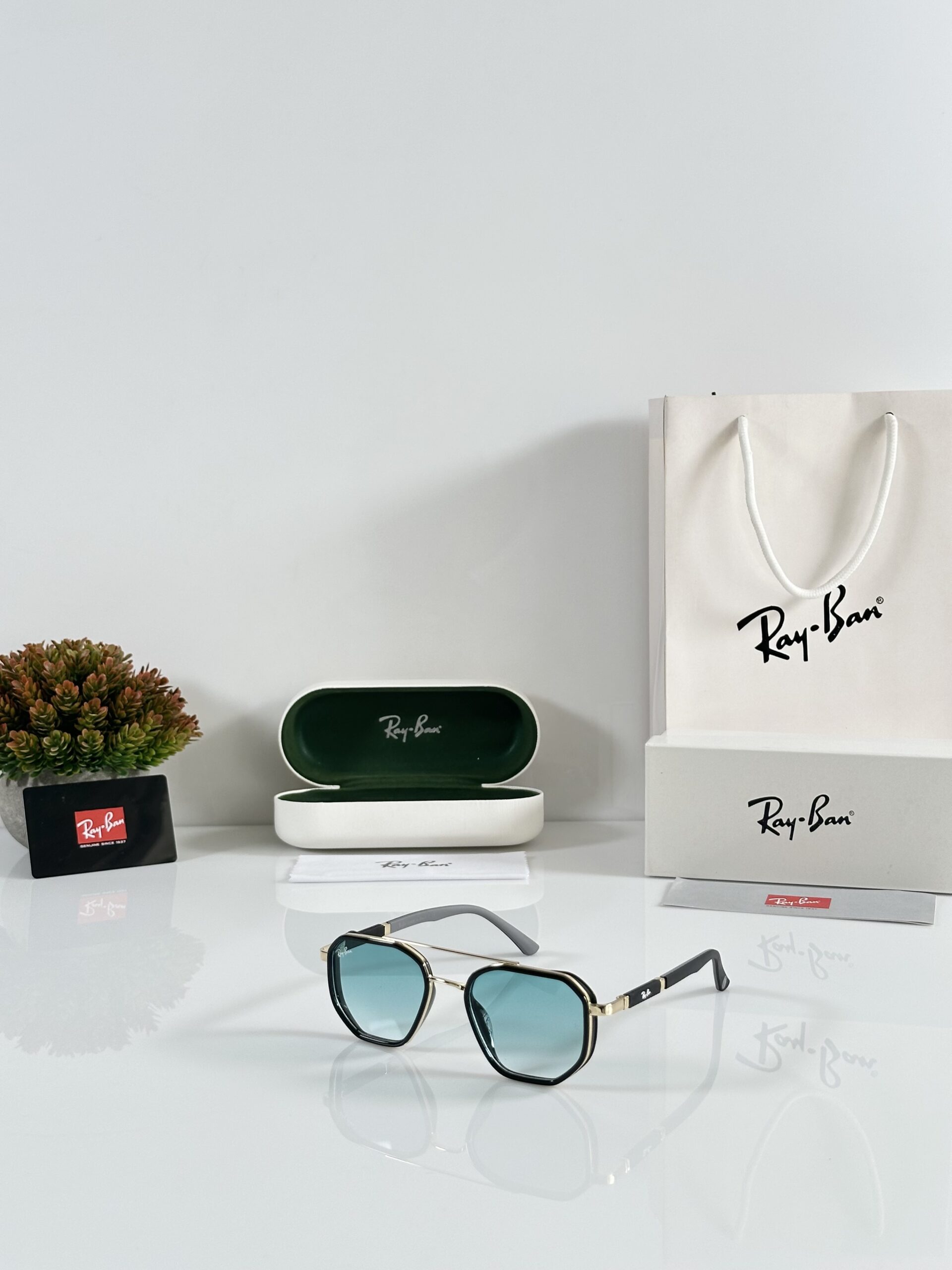 Rayban 3162 Gold Sea Green