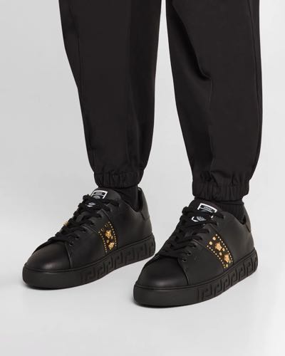 VERSACE GRECA STUDDED BLACK PREMIUM SNEAKER