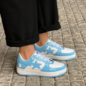 Bathing Ape Bape Sta Patent Leather Blue FIXED