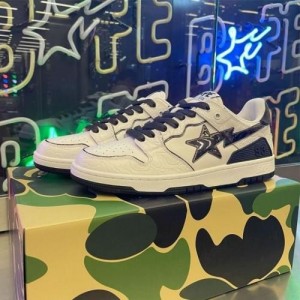 Bape Sta Low Top Sneaker White Silver FIXED