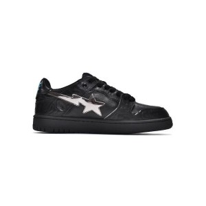 Bape Sta Low Top Black Silver FIXED