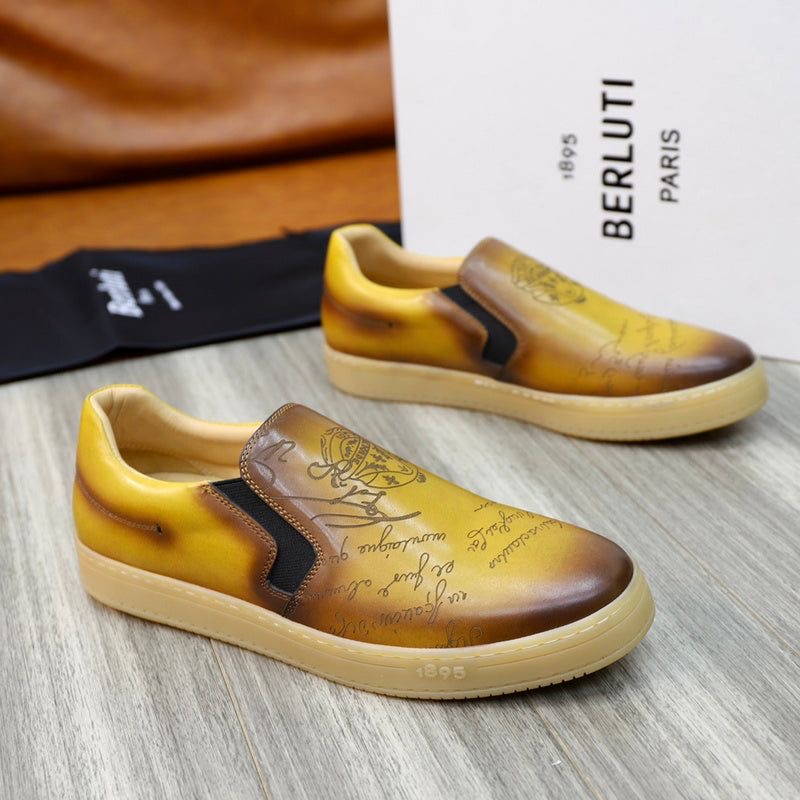 BERLUTI LUXURY ITALIAN PATTERNED PREMIUM LEATHER SNEAKER