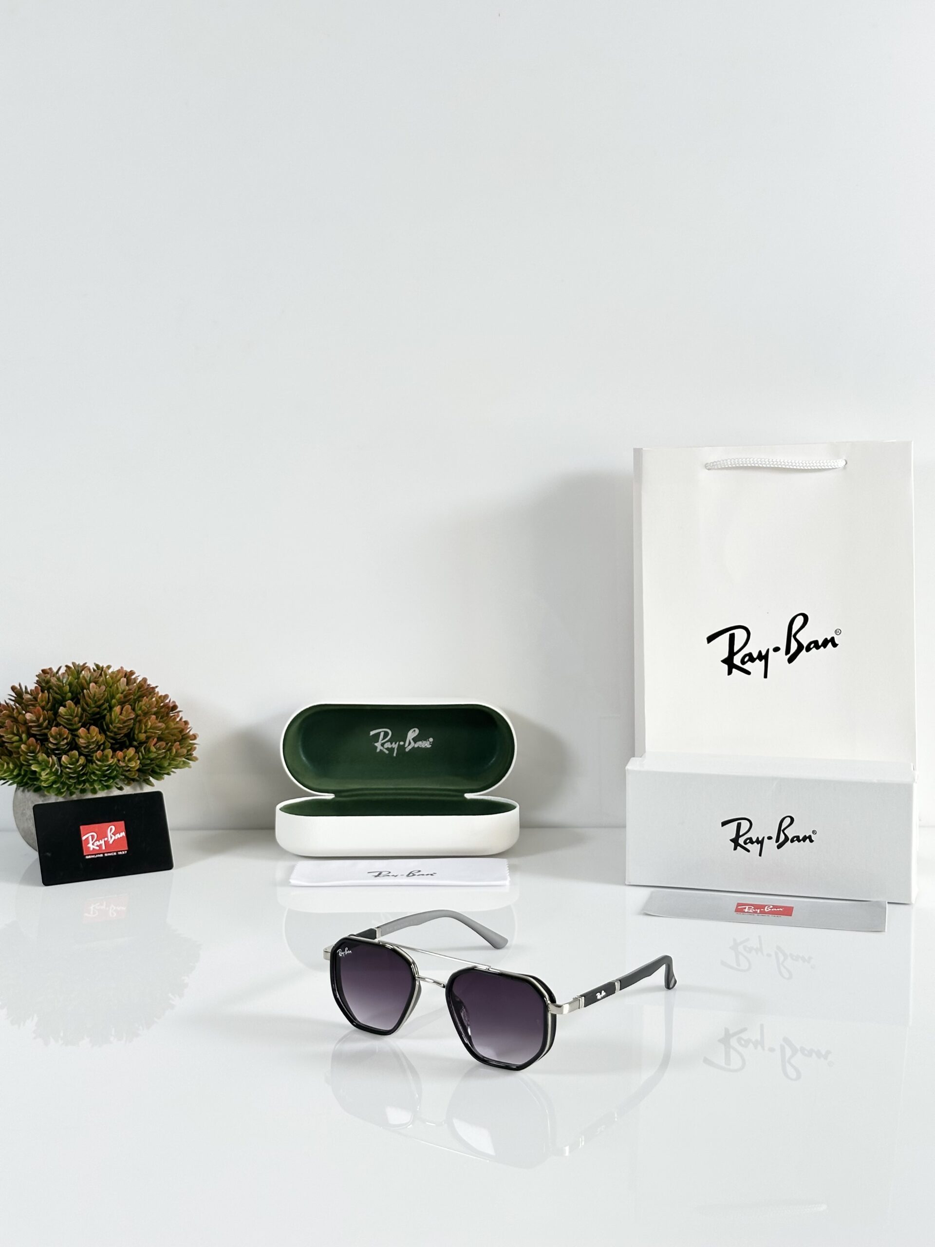 Rayban 3162 Silver Black DC