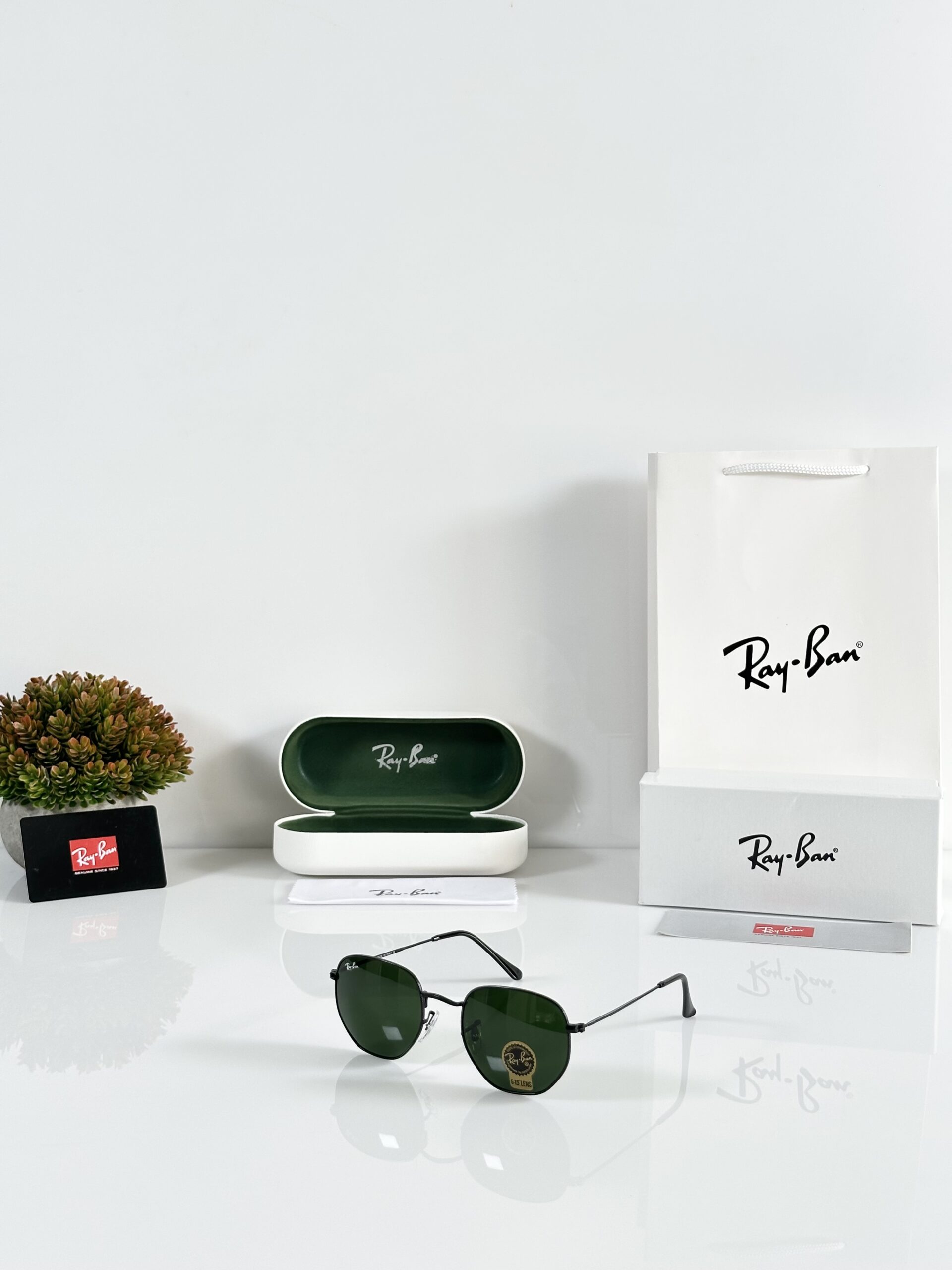 Rayban 3548 Black Green (GLASS)
