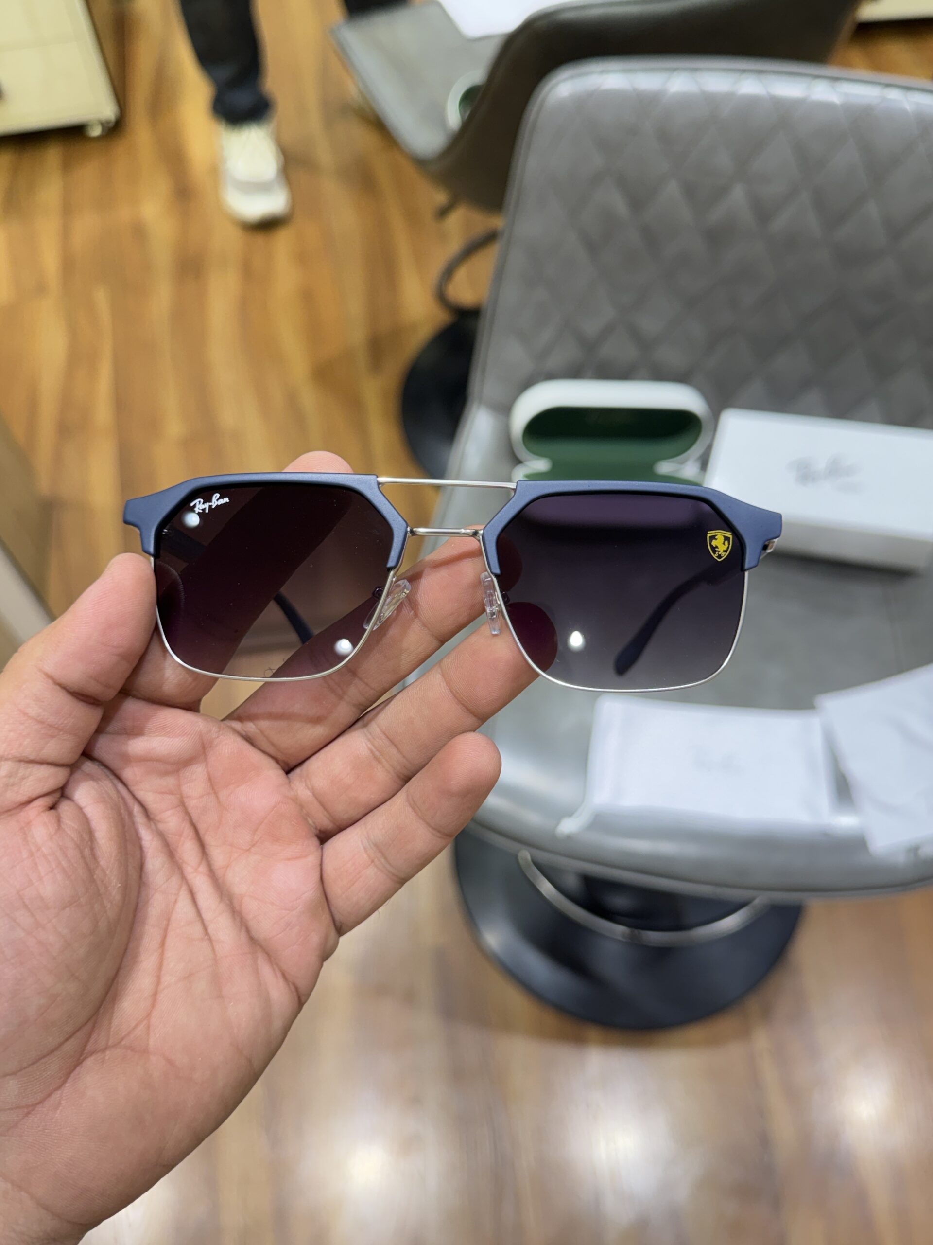 Rayban 04 ferrari silver blue