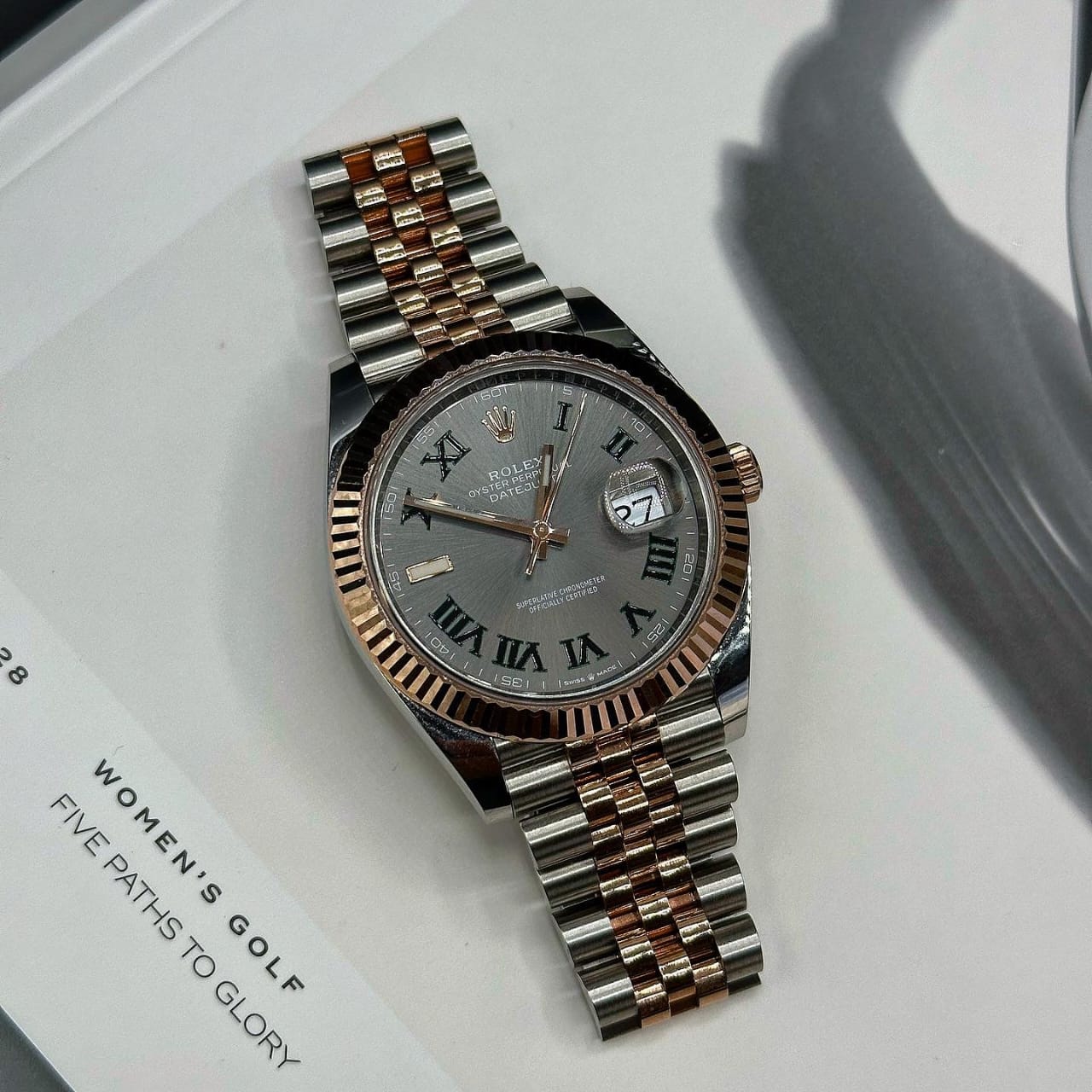 Role_x Oyster perpetual Date just Automatic Copper