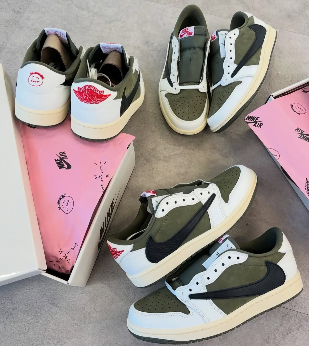 Nikkee Air Jordann 1 x Travis Scott Low Medium Olive