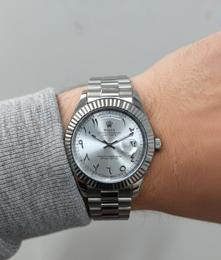 Role_x Oyster Perpetual Day Date Arabi Silver-Whitec